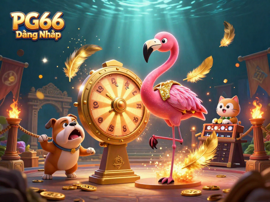 Join the excitement at PG66 Đăng Nhập in this vibrant 3D casino scene filled with prizes and fun!