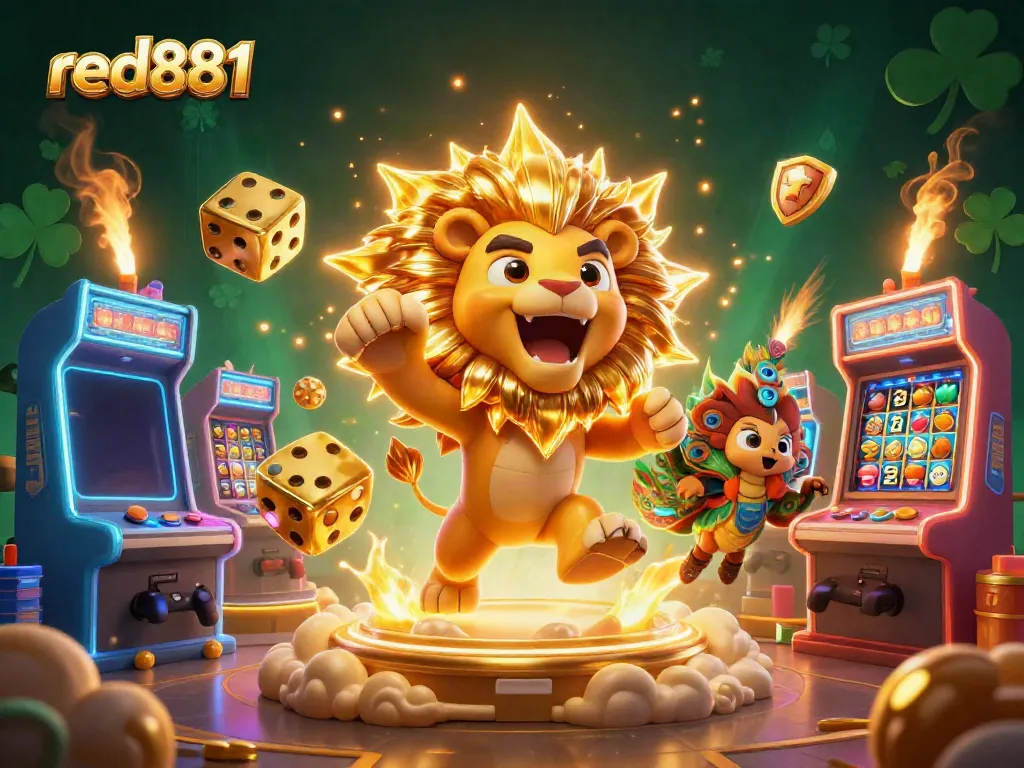 Experience the thrilling excitement of red881 and its dynamic casino games, highlighted by vivid symbols and characters.