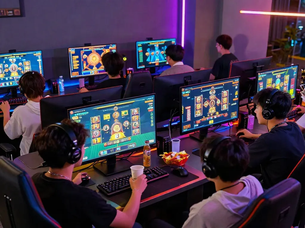 Nohuwin gaming players excitedly engaging in interactive slot games.