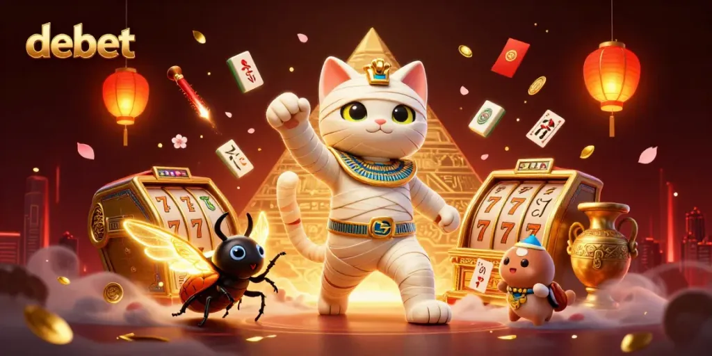 Experience the thrill of debet like never before with an energetic casino scene featuring iconic characters and games.