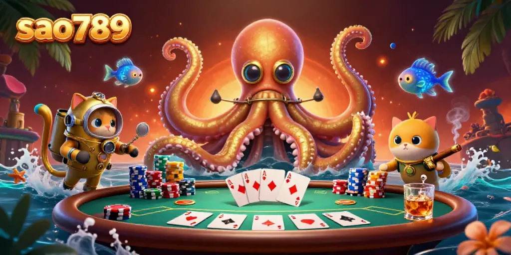 Experience thrilling gameplay and stunning visuals at sao789 with a vivid, colorful illustration of casino action.
