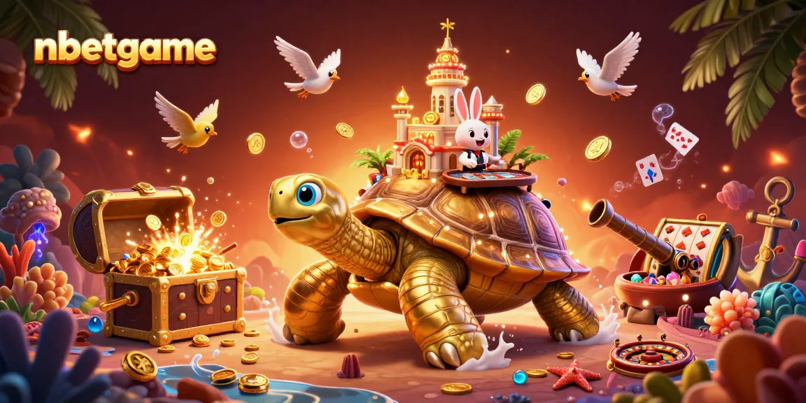 Engage with nbetgame's thrilling casino experience featuring a golden tortoise and dynamic game elements.