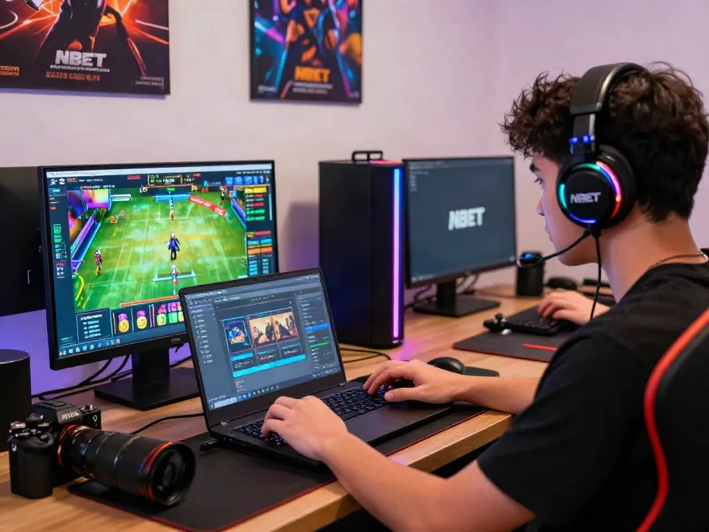 Engaging online gaming experience with NBET betting interface and vibrant ambiance.