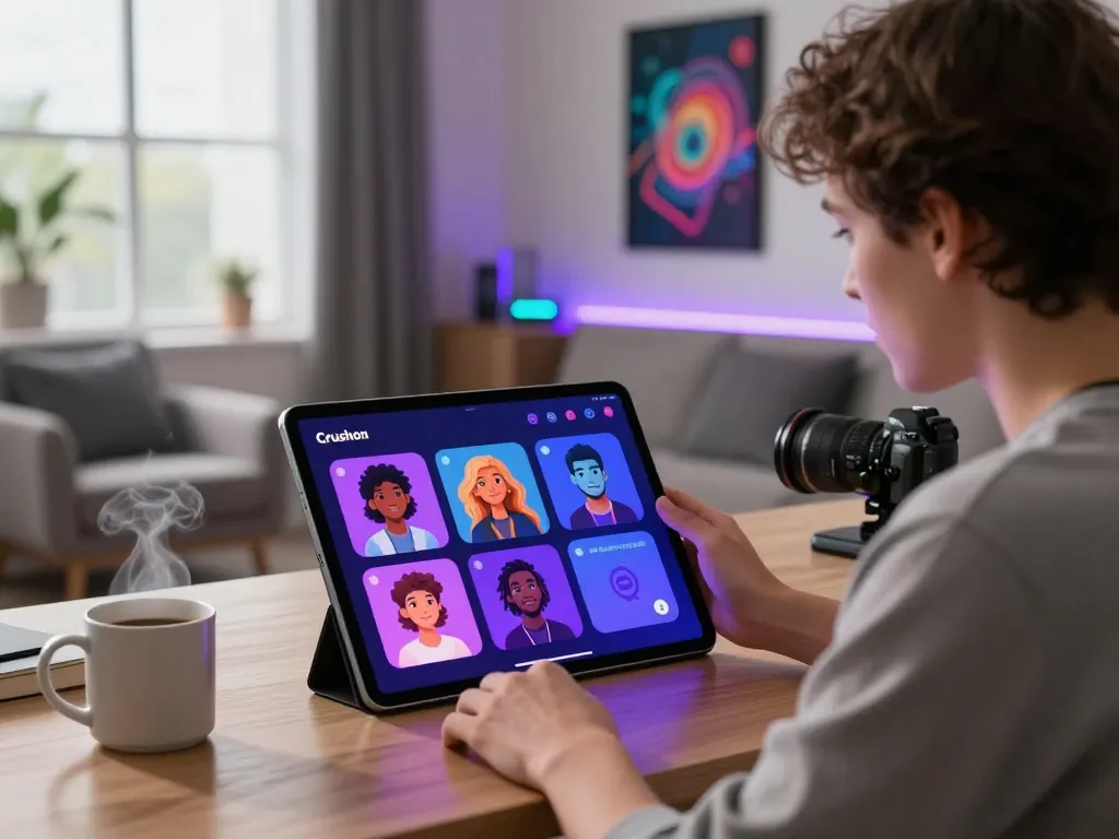 Engaging with Crush on AI interface in a modern digital workspace.