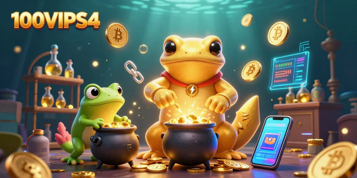 Engage in the world of 100VIPS4 with golden alchemists and crypto wonders.