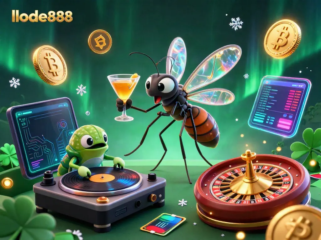 Experience thrilling gaming with lode888 as a mosquito mascot drives excitement in a vibrant casino scene.