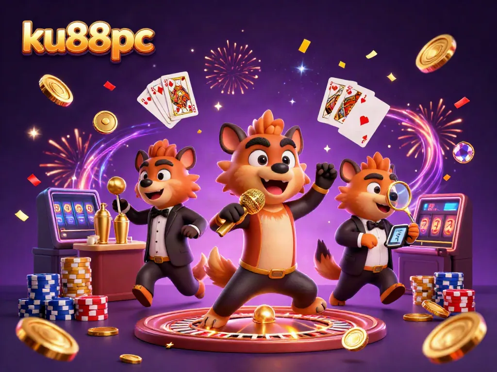 Experience thrilling fun at ku88pc casino with 3D hyenas showcasing comedy and gaming excitement.
