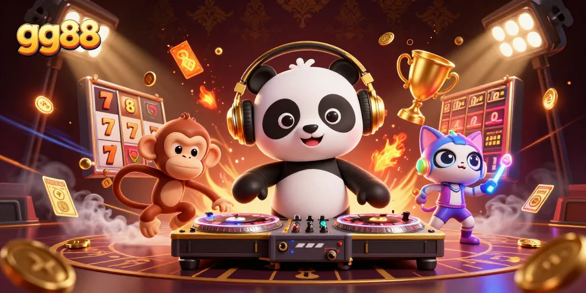 Experience the fun at gg88 with dynamic illustrations of casino gaming, featuring interactive characters.