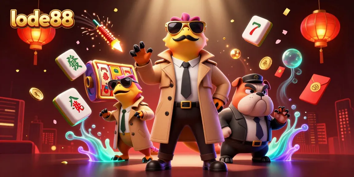 lode88 challenges casino norms with quirky characters and slot excitement in a vibrant VIP atmosphere.