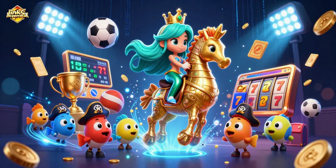 Engage with linksunwin through captivating cartoon characters and exciting casino visuals.